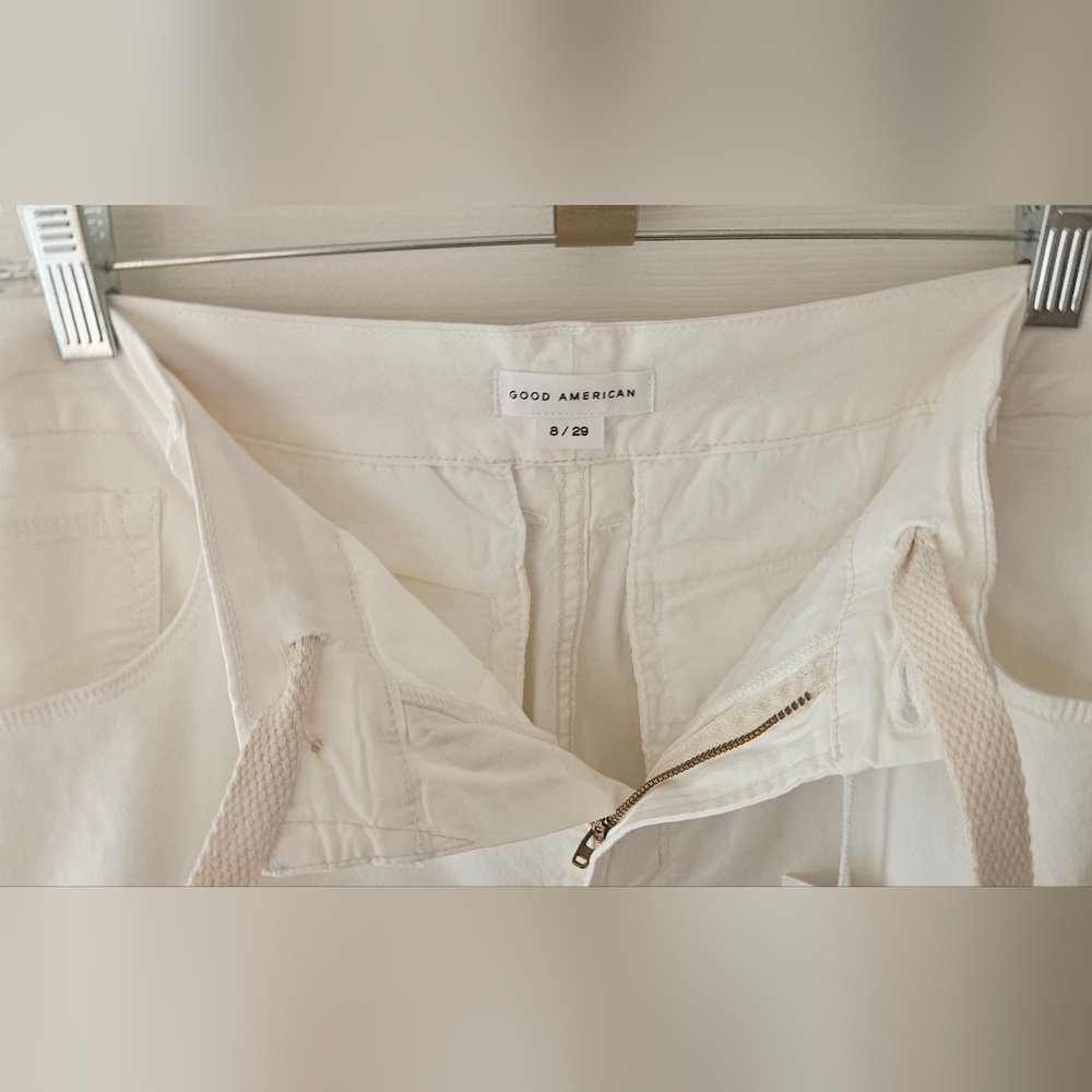 NWT Good American Womens Baggy Cargo Pants- White- Size 8 - Picture 12 of 15